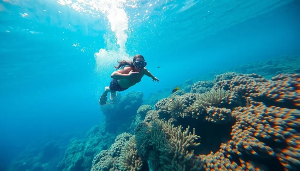 Snorkeling in clear waters near Kendari with colorful coral and fish - Kendari, Indonesia: Best Things to Do
