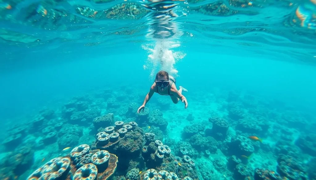 Snorkeling in clear waters near Palmetto Point Antigua and Barbuda