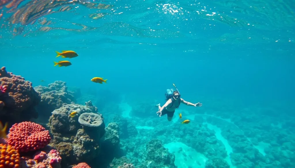 Snorkeling in coral reefs near Cayo Guillermo Island, Cuba