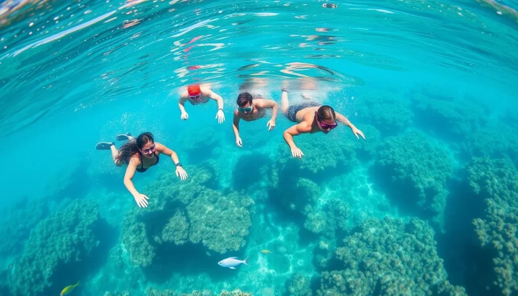 Snorkeling in crystal clear waters near All Saints, Antigua