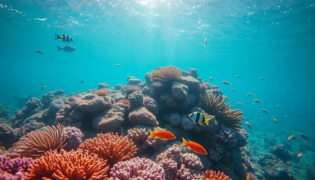 Snorkeling in the Red Sea near Jeddah with colorful coral and fish