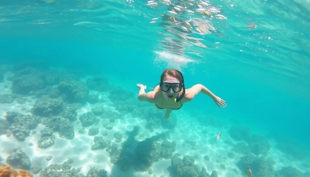 Snorkeling in the clear waters around Broulee Island Nature Reserve