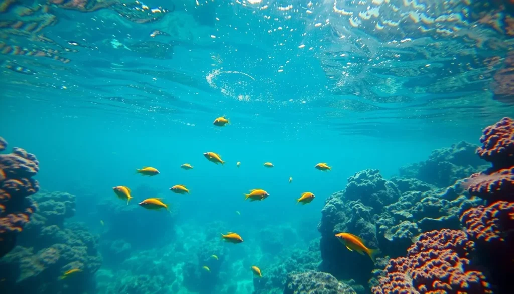 Snorkeling in the clear waters around Water Island with colorful fish
