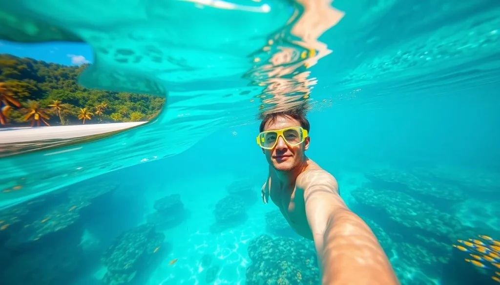 Snorkeling in the clear waters near Playa Blanca in Utria National Natural Park