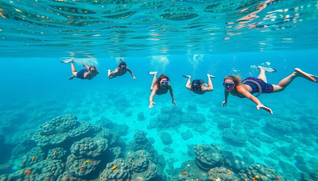 Snorkeling in the coral reefs of Tampolo Marine Park near Masoala Snorkeling in the coral reefs of Tampolo Marine Park near Masoala