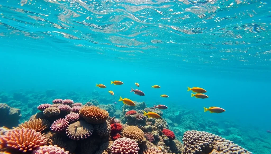 Snorkeling near Sandy Cay's coral reef with colorful fish in the British Virgin Islands Snorkeling near Sandy Cay's coral reef with colorful fish in the British Virgin Islands