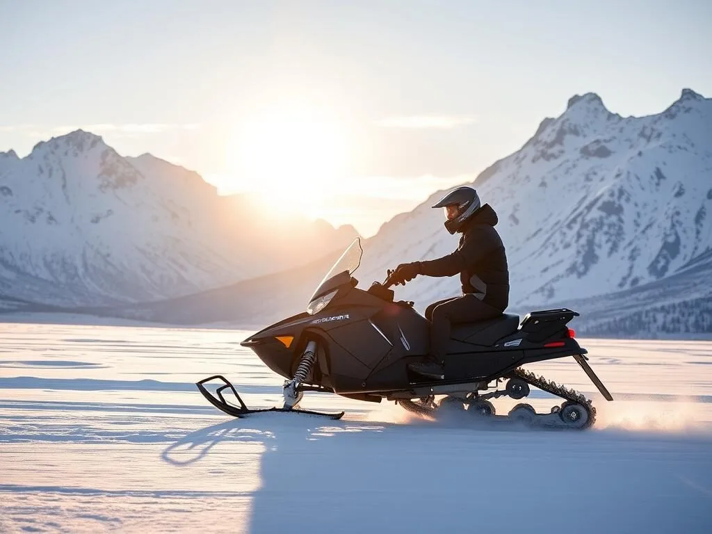Snowmobiling tour in the mountains around Sisimiut, Greenland