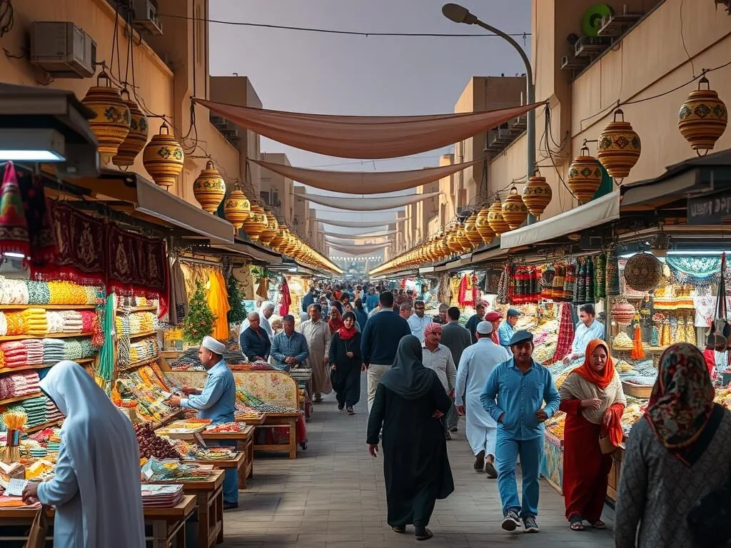Souq Okaz in Taif with traditional market stalls and cultural performances