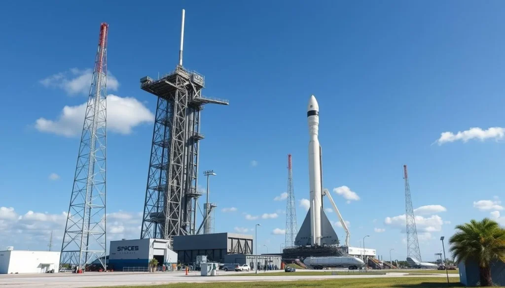 SpaceX Starship on launch pad at Starbase Texas during perfect weather conditions