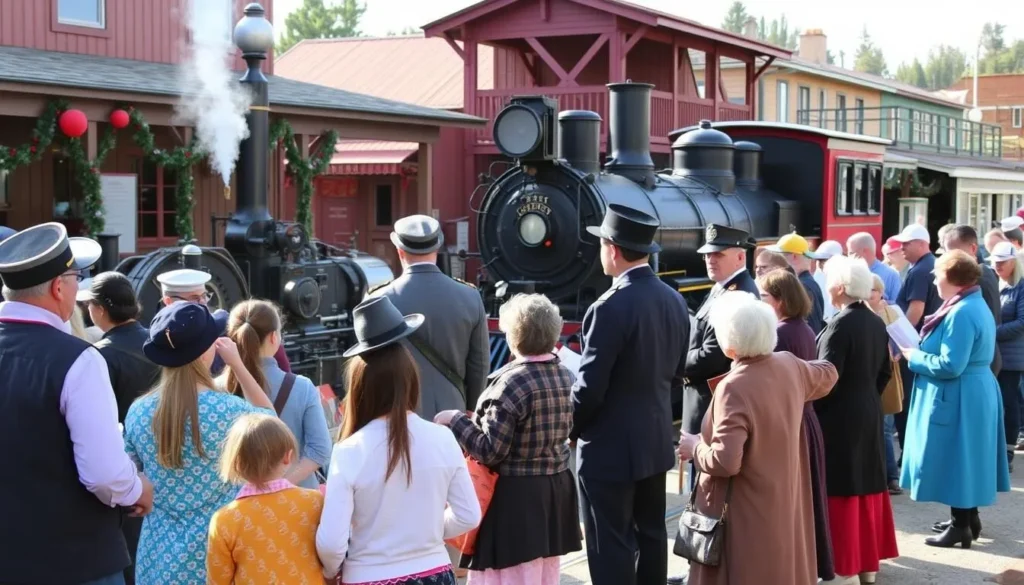 Special event at Railtown 1897 State Historic Park with costumed interpreters demonstrating historic railroad operations