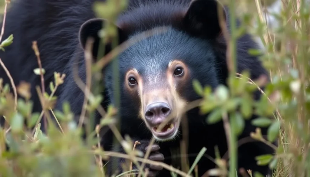 Spectacled bear in its natural habitat in Chingaza National Park