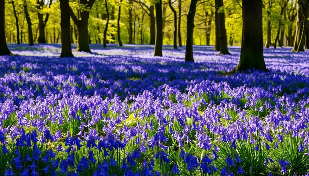 Spectacular bluebell display in Holwell Lawn, Dartmoor during spring Spectacular bluebell display in Holwell Lawn, Dartmoor during spring