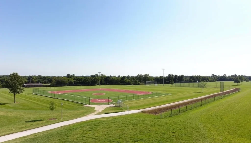 Sports fields at Slayter Creek Park in Anna, Texas