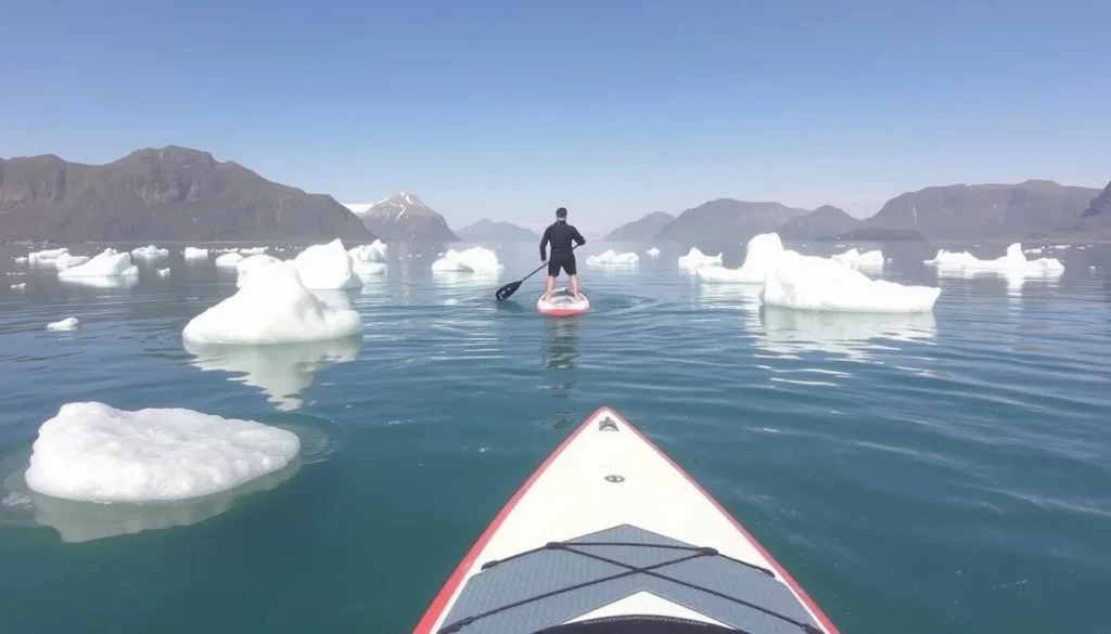 Stand-up paddleboarding among small icebergs in Nuuk Fjord - Nuuk, Greenland: Best Things to Do