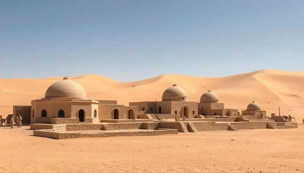 Star Wars Mos Espa film set in the desert near Tozeur with distinctive domed buildings