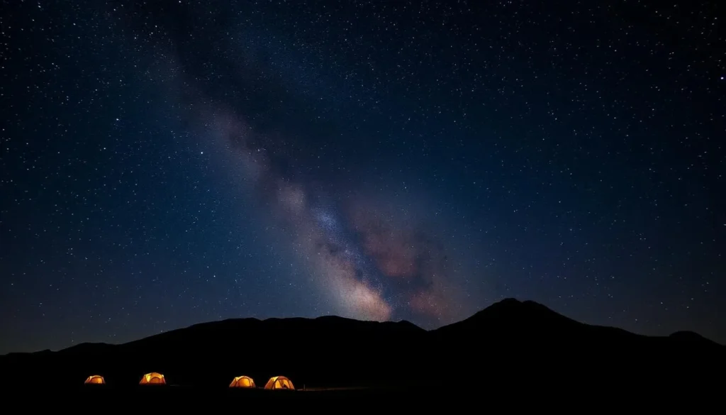 Stargazing at Davis Mountains State Park, Texas with Milky Way visible in night sky