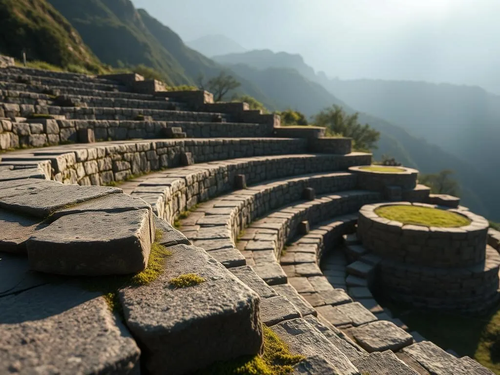 Stone terraces and circular platforms of Ciudad Perdida archaeological site