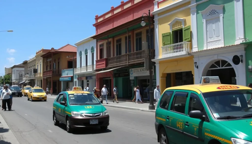 Street scene in Danli, Honduras showing local transportation options and colonial architecture Street scene in Danli, Honduras showing local transportation options and colonial architecture