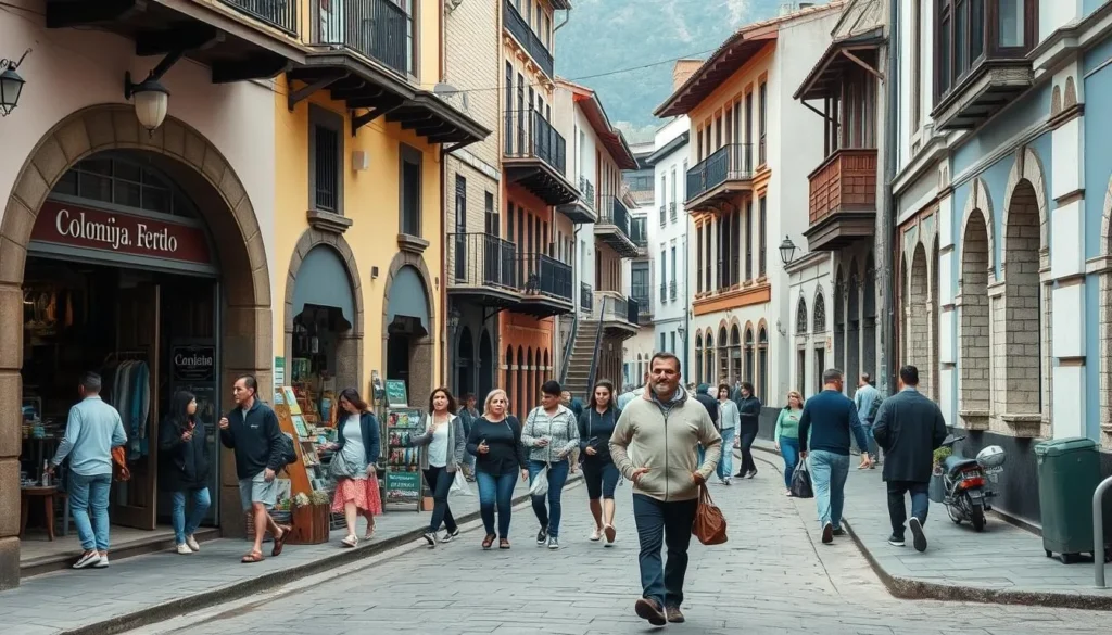 Street scene in Pasto Colombia showing local daily life
