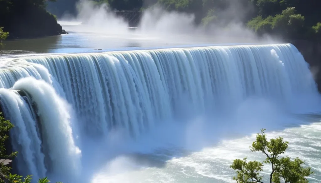 Stunning waterfall at North Fork Dam in Auburn State Recreation Area