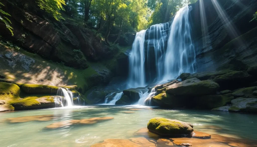 Stunning waterfall within Nakai-Nam Theun National Protected Area