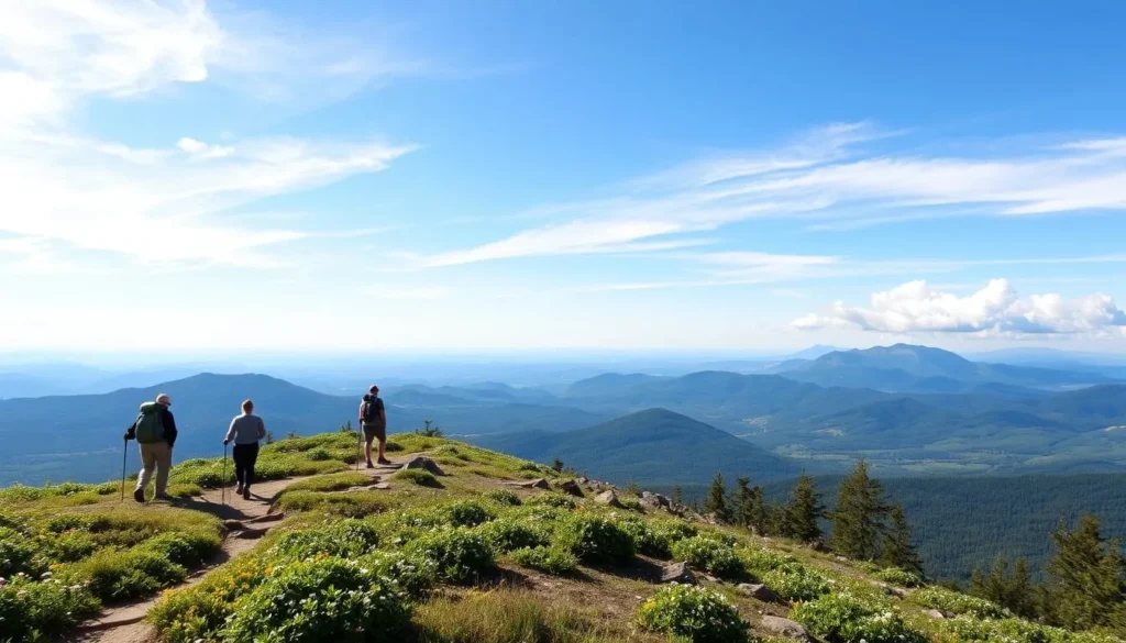 Summer hiking on Mount Mansfield at Stowe Mountain Resort, Vermont Summer hiking on Mount Mansfield at Stowe Mountain Resort, Vermont