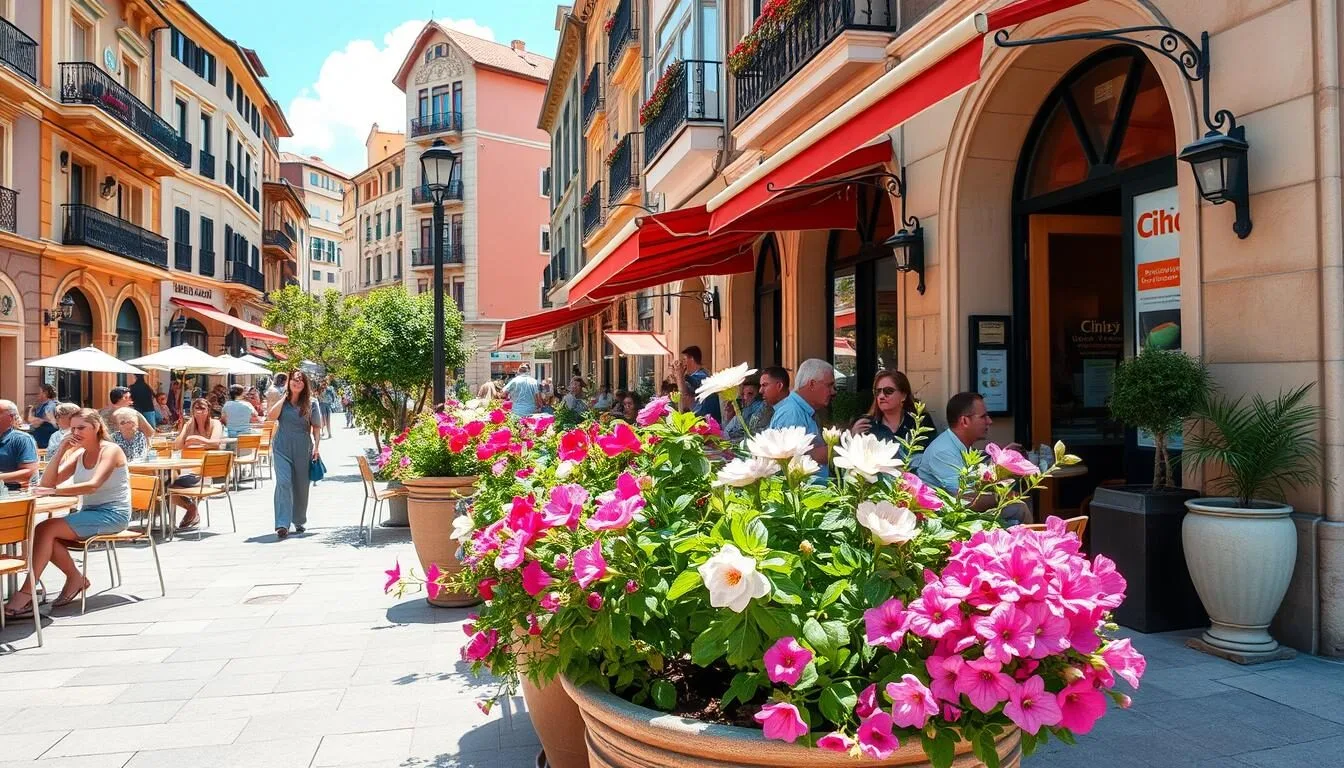 Summer-view-of-Chita-city-center-with-blooming-flowers-and-people-enjoying-outdoor-cafes Summer view of Chita city center with blooming flowers and people enjoying outdoor cafes