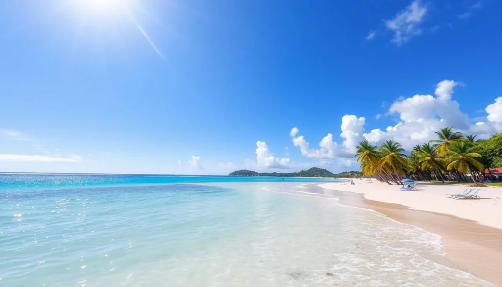 Sunny beach day in Arecibo Puerto Rico with perfect weather conditions