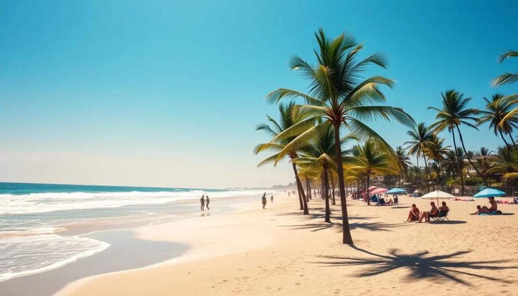 Sunny beach day in Playas Ecuador with perfect weather conditions Sunny beach day in Playas Ecuador with perfect weather conditions