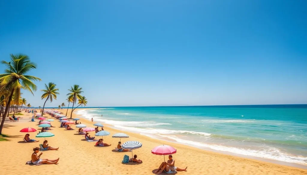 Sunny beach scene in Natal Brazil showing perfect weather conditions Sunny beach scene in Natal Brazil showing perfect weather conditions