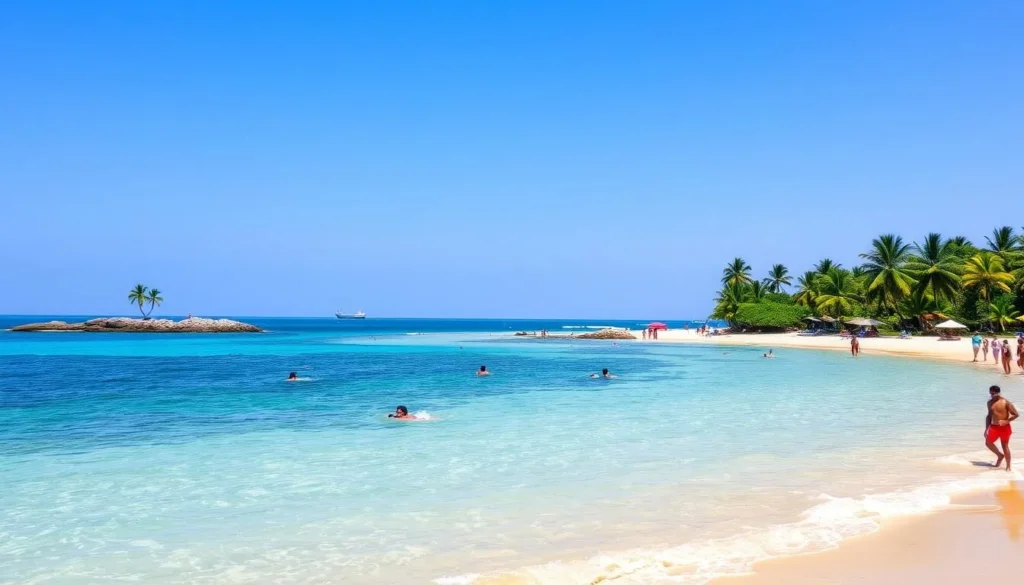 Sunny beach scene on Velanai Island during the dry season Sunny beach scene on Velanai Island during the dry season