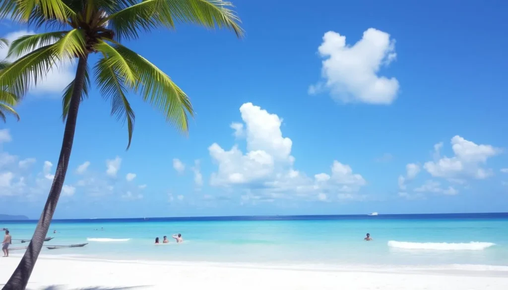 Sunny day at Cayo Icacos beach with perfect weather conditions and few visitors Sunny day at Cayo Icacos beach with perfect weather conditions and few visitors