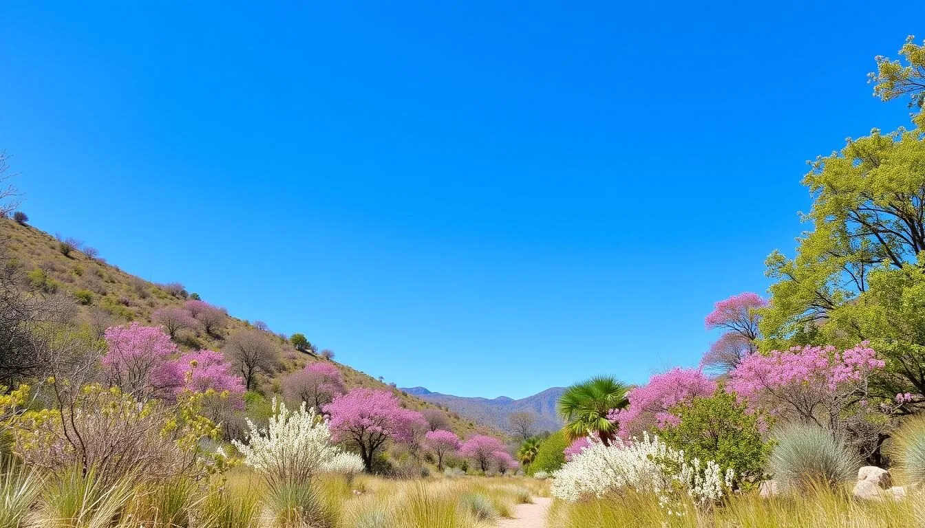 Sunny-day-at-Gogorron-National-Park-in-spring-with-blooming-vegetation-and-clear-skies Sunny day at Gogorron National Park in spring with blooming vegetation and clear skies