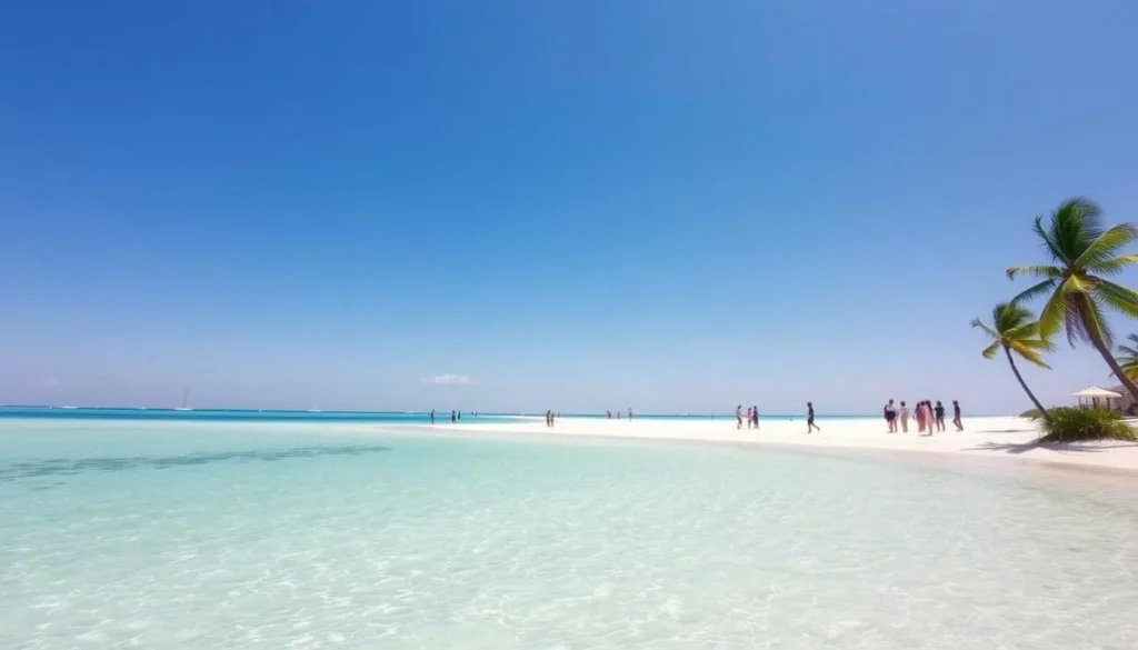 Sunny day at Isla Contoy beach with perfect weather conditions