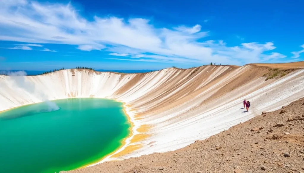 Sunny day at Kawah Putih (White Crater) in Bandung, one of the top Bandung Indonesia things to do