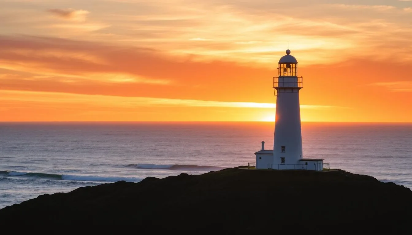Sunrise at Cape Byron Lighthouse, the easternmost point of mainland Australia