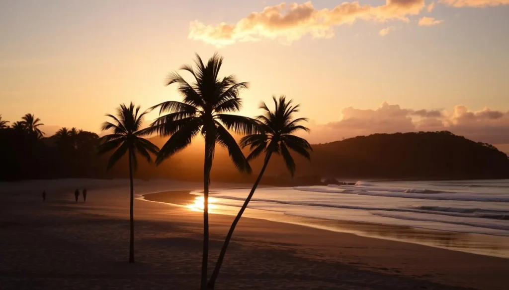 Sunset at Wategos Beach in Byron Bay during spring, one of the best months to visit