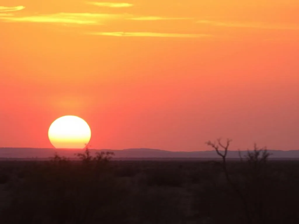 Sunset over La Guajira Peninsula Colombia desert landscape