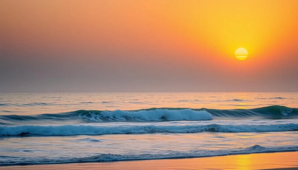 Sunset over Masirah Island beach during the optimal winter visiting season