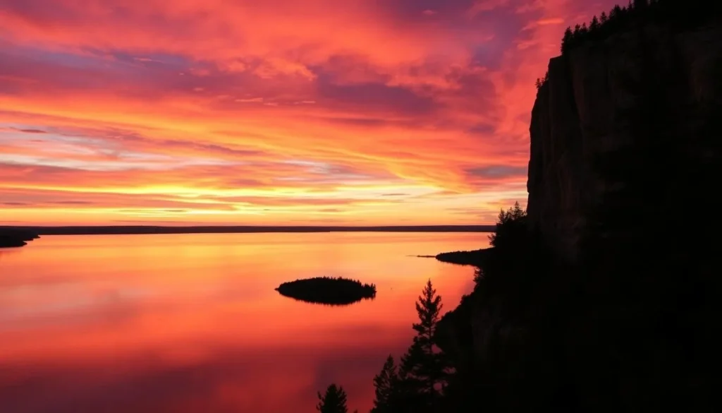 Sunset over Mazinaw Lake at Bon Echo Provincial Park