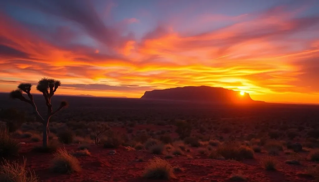 Sunset over Mount Sonder and the West MacDonnell Ranges, capturing the essence of this magnificent landscape and the many things to do in West MacDonnell National Park