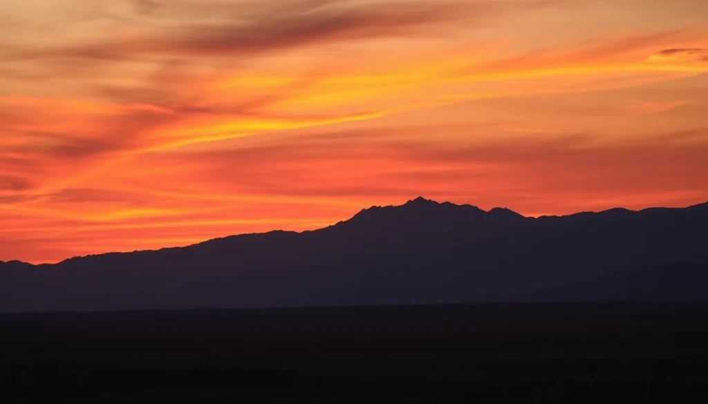 Sunset over the Anti-Atlas mountains viewed from near Taroudant