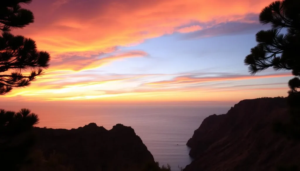 Sunset over the Mediterranean Sea from a viewpoint in Al Hoceima National Park Sunset over the Mediterranean Sea from a viewpoint in Al Hoceima National Park