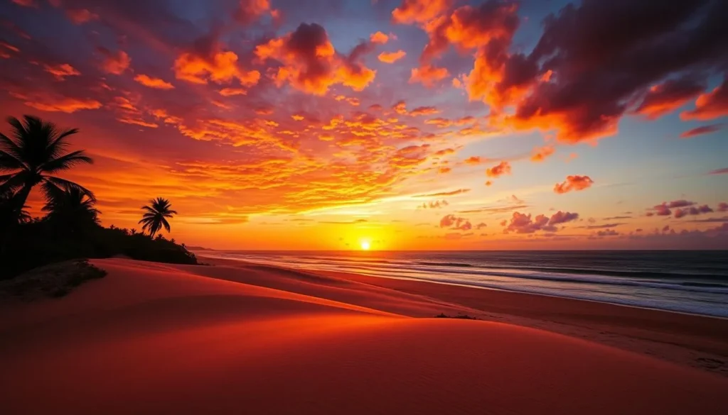 Sunset over the dunes and ocean in Natal Brazil Sunset over the dunes and ocean in Natal Brazil