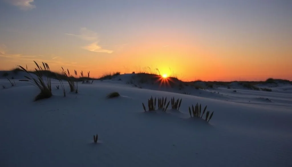 Sunset over the dunes at St. George Island State Park Sunset over the dunes at St. George Island State Park