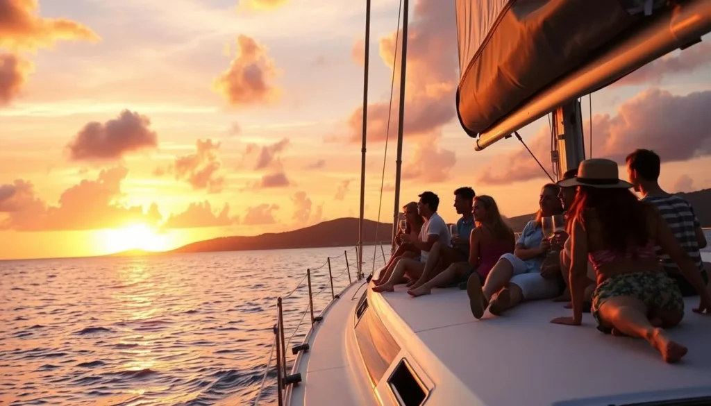 Sunset sailing excursion off the coast of Long Bay Village, Anguilla