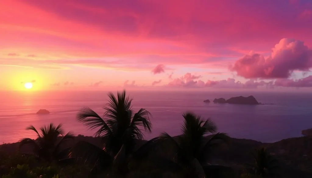 Sunset view from Water Island overlooking the Caribbean Sea