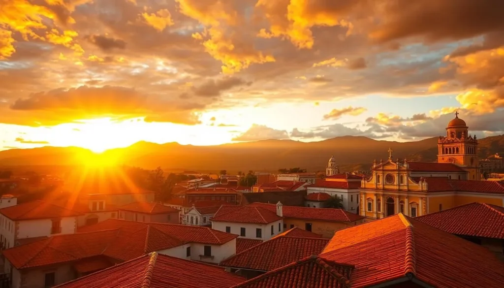 Sunset view of San Cristobal de las Casas from Guadalupe Church viewpoint