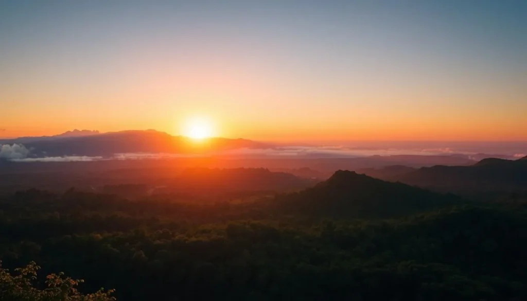Sunset view over Amboro National Park showcasing its breathtaking biodiversity and landscapes