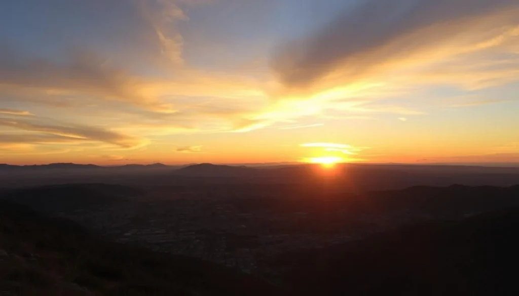 Sunset view over Catacamas valley from Mirador de la Cruz viewpoint Sunset view over Catacamas valley from Mirador de la Cruz viewpoint